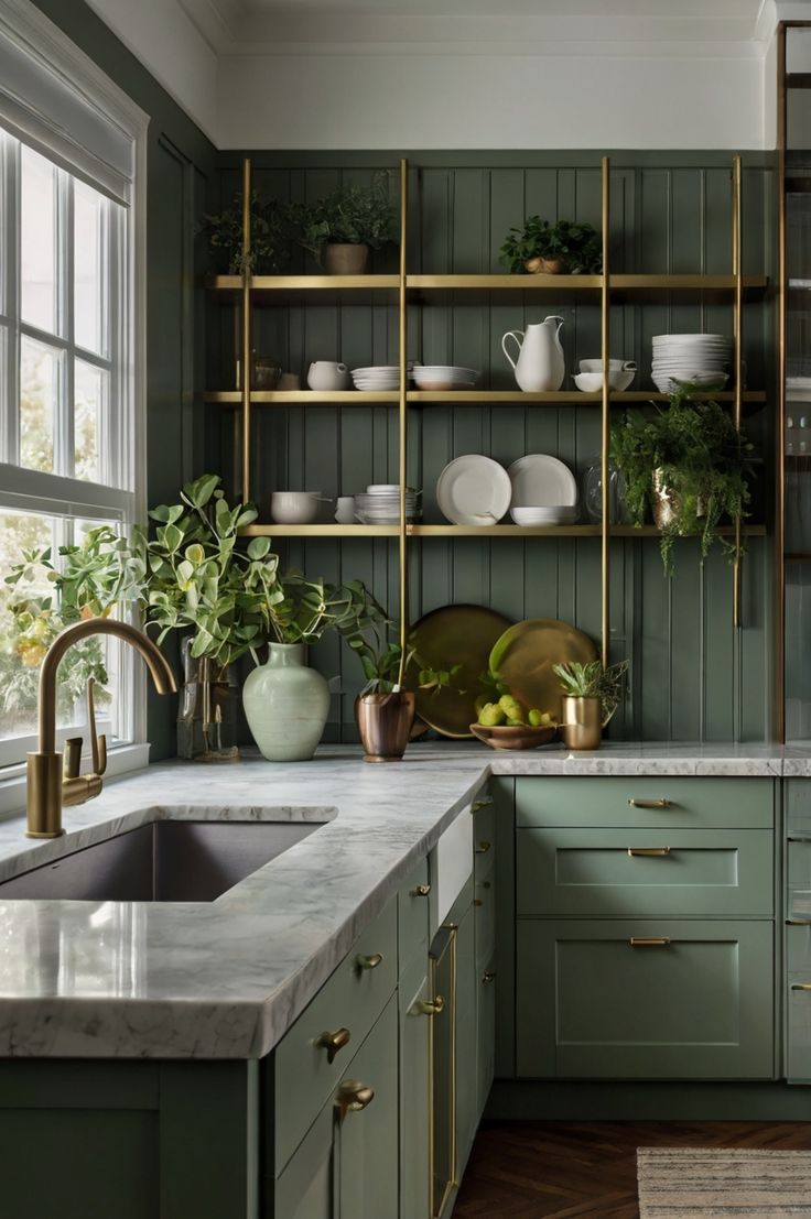 قفسه های باز در آشپزخانه