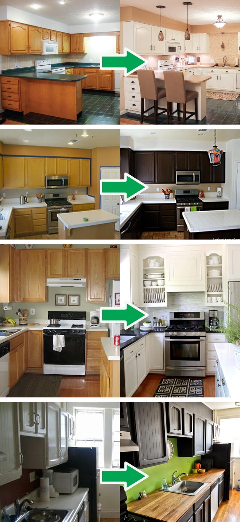 بازسازی کابینت آشپزخانه با تغییر پلان و رنگ