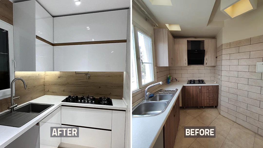 تحول کابینت آشپزخانه با هایگلاس