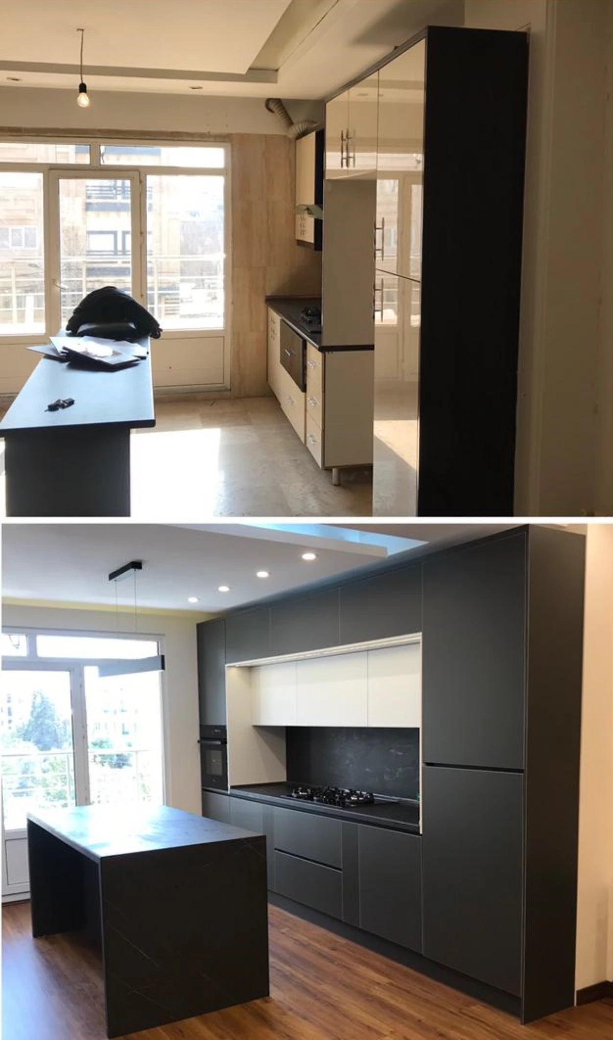 بازسازی کابینت آشپزخانه - تبدیل فضای قدیمی به مدرن"