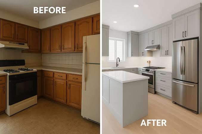 بازسازی مدرن کابینت آشپزخانه